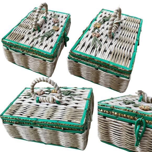 Dritz Handled Floral Design Sewing Storage Box - Picture 7 of 8